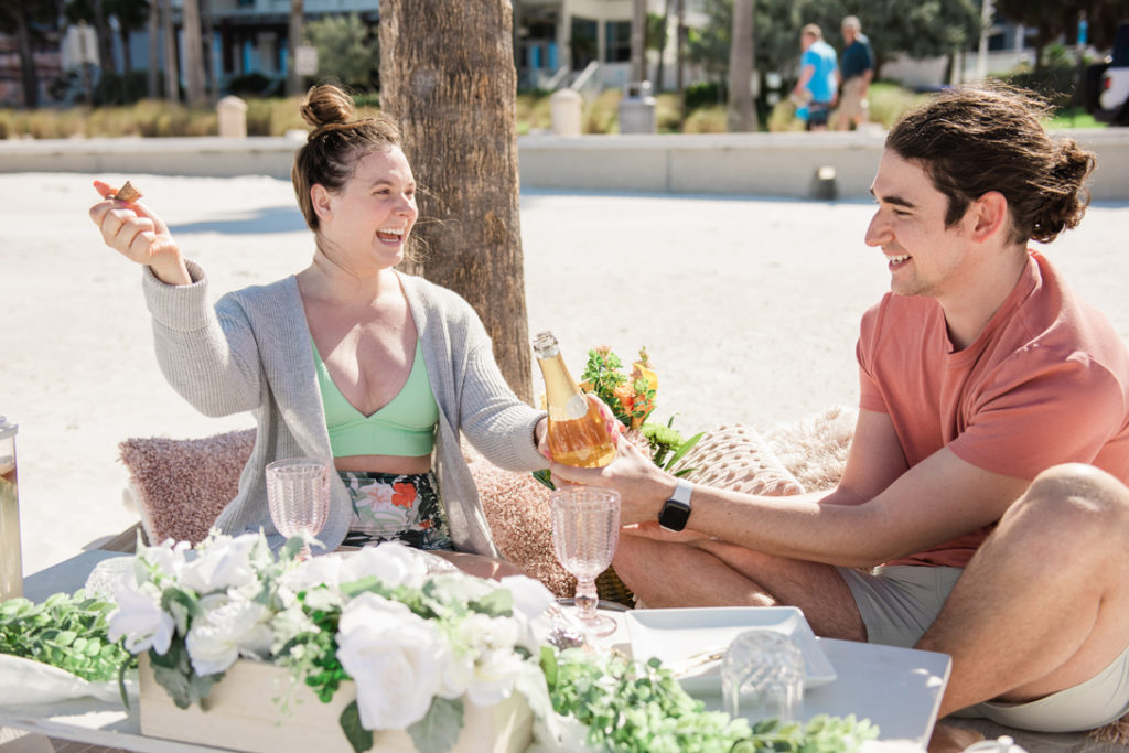 Proposal photography on Clearwater Beach by Tampa Wedding Photographer Joyelan