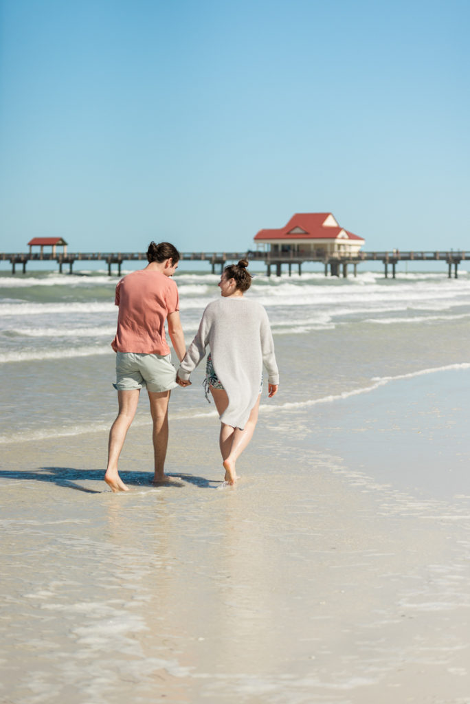 Proposal photography on Clearwater Beach by Tampa Wedding Photographer Joyelan