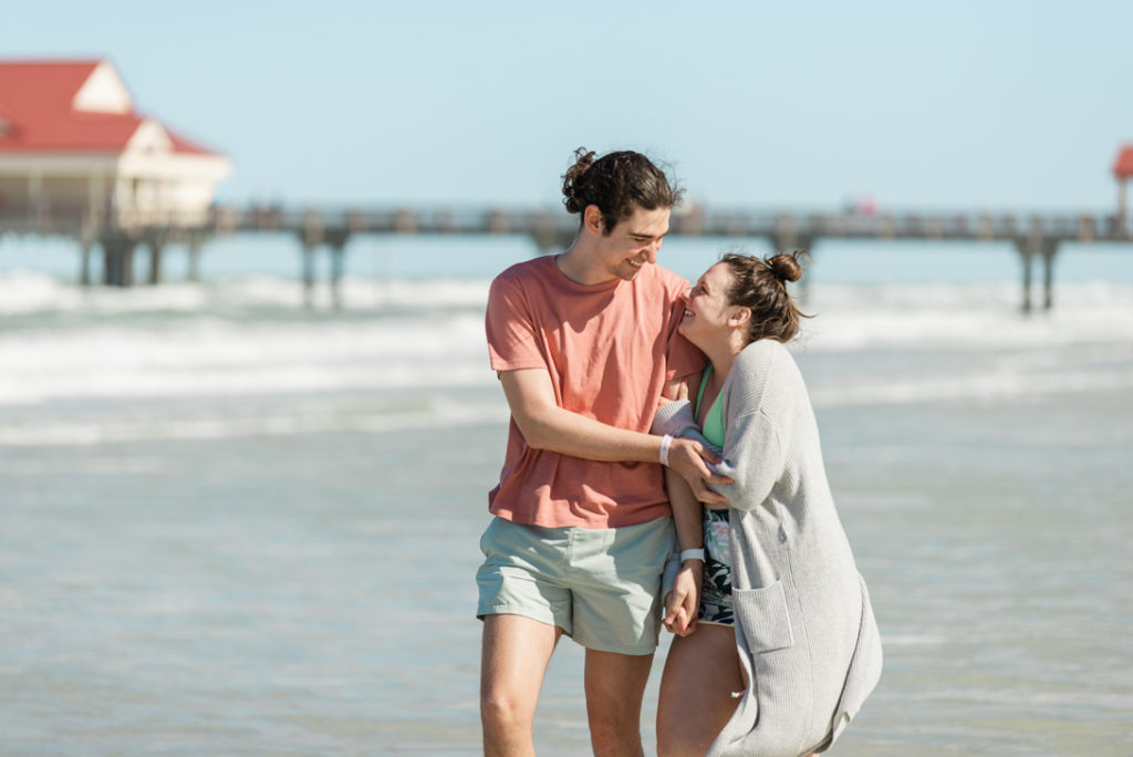 couple walking on clearwater beach