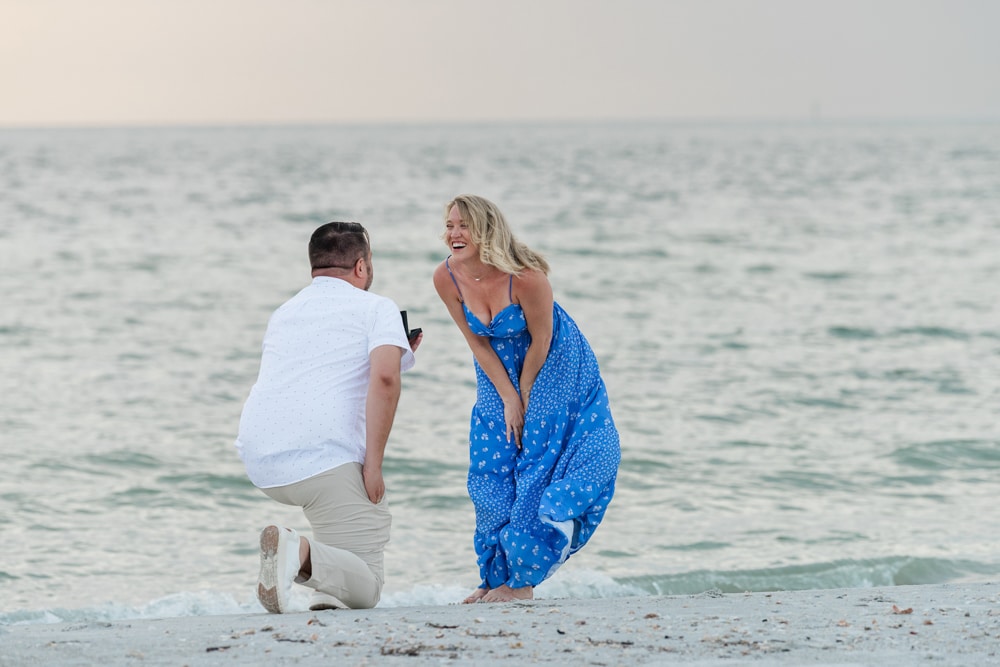 Sand Key Beach Clearwater Proposal - Dunedin FL Wedding Photographer Joyelan